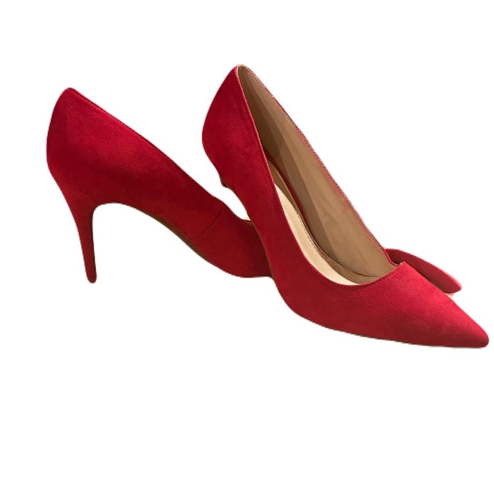 Jessica Simpson red suede heels